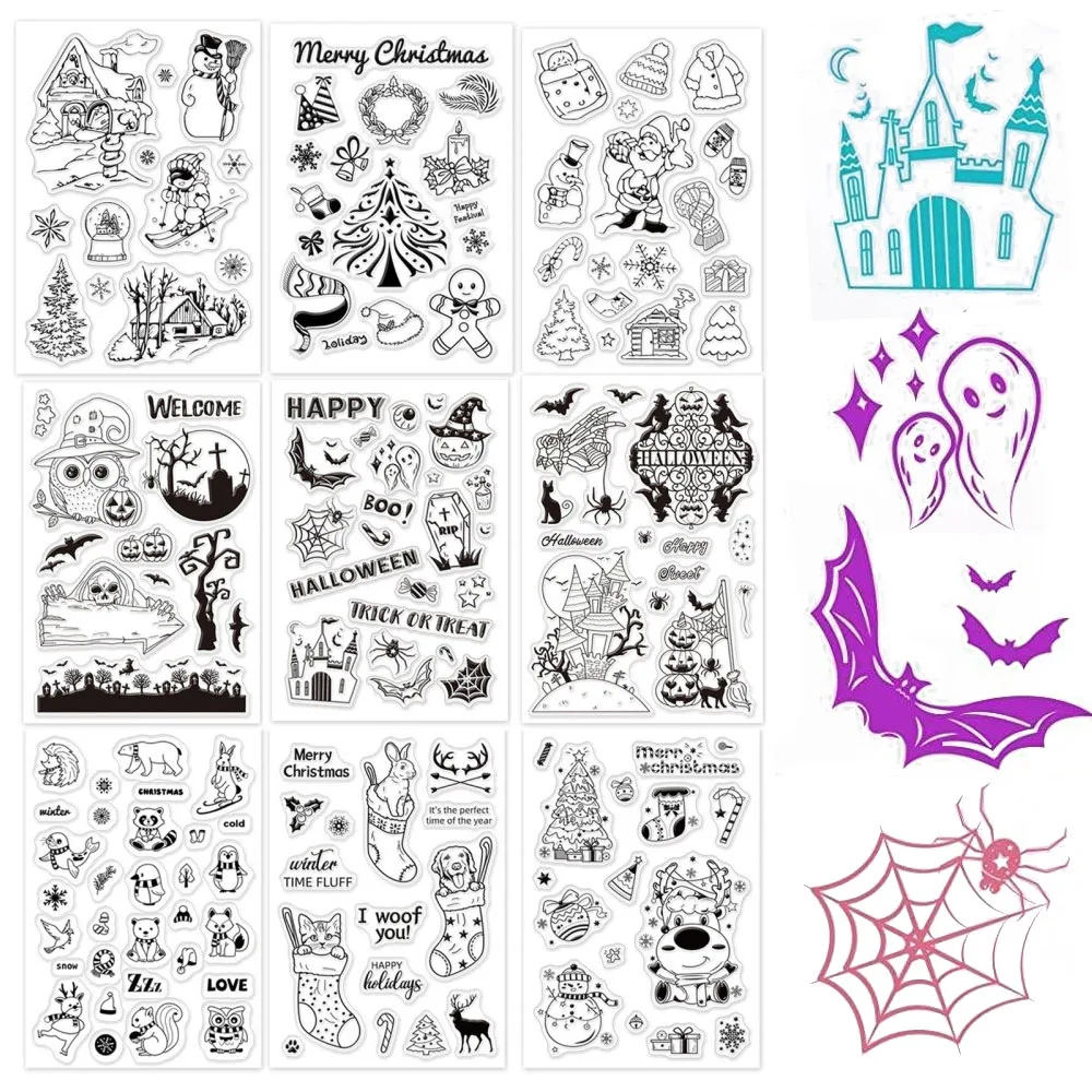9 Sheets Skiing Christmas Halloween Animal Mixed Theme Silicone Clear Stamps Seal for Card Making Decor and DIY Scrapbooking
9 Sheets Skiing Christmas Halloween Animal Mixed Theme Silicone Clear Stamps Seal for Card Making Decor and DIY Scrapbooking