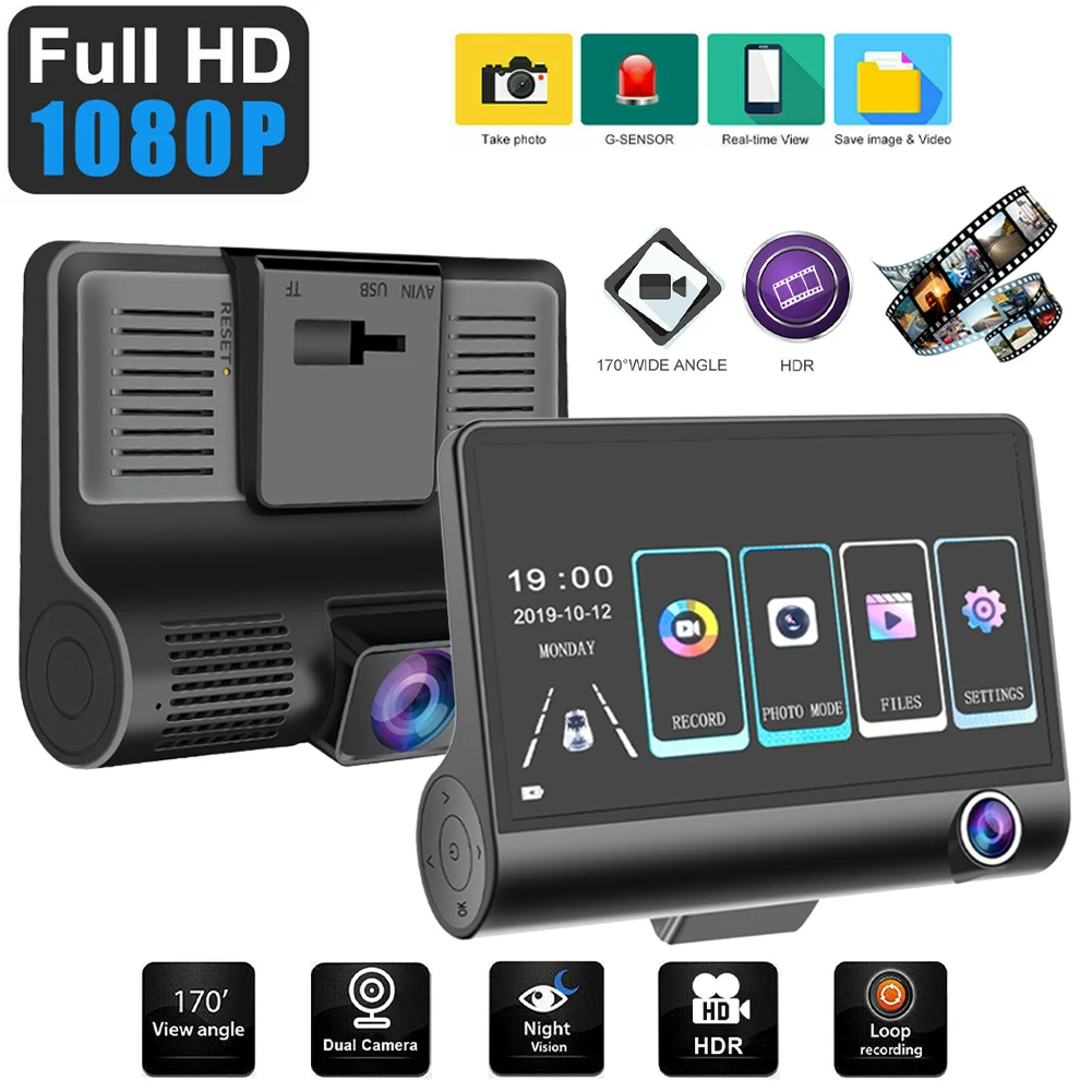 1080P Car Dash Cam 3 Channel Front Inside Rear Video Recorder Night Vision G-sensor Loop Recording Car Camera Recorder Auto DVR
1080P Car Dash Cam 3 Channel Front Inside Rear Video Recorder Night Vision G-sensor Loop Recording Car Camera Recorder Auto DVR