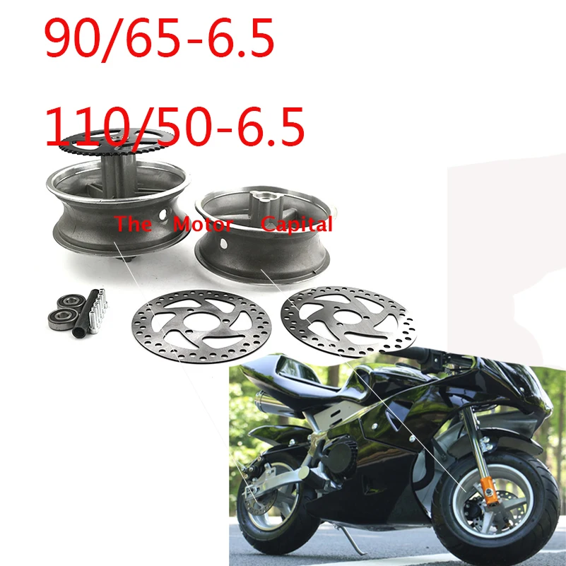 MINI bike Aluminum Wheel 110/50-6.5 and 90/65-6.5 front and rear Hub and brake disc for pocket bike 47cc 49cc
MINI bike Aluminum Wheel 110/50-6.5 and 90/65-6.5 front and rear Hub and brake disc for pocket bike 47cc 49cc