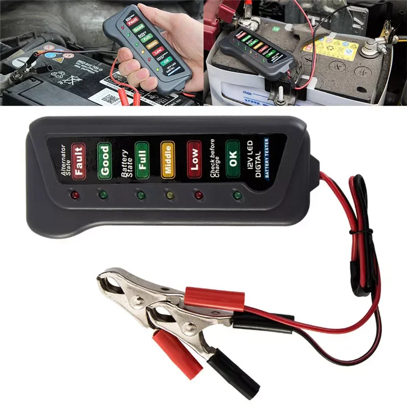 12V Car Digital Universal Safe Durable Portable Long Life Battery 6 LED Lights Display Alternator Tester Diagnostic Tool#291728
12V Car Digital Universal Safe Durable Portable Long Life Battery 6 LED Lights Display Alternator Tester Diagnostic Tool#291728