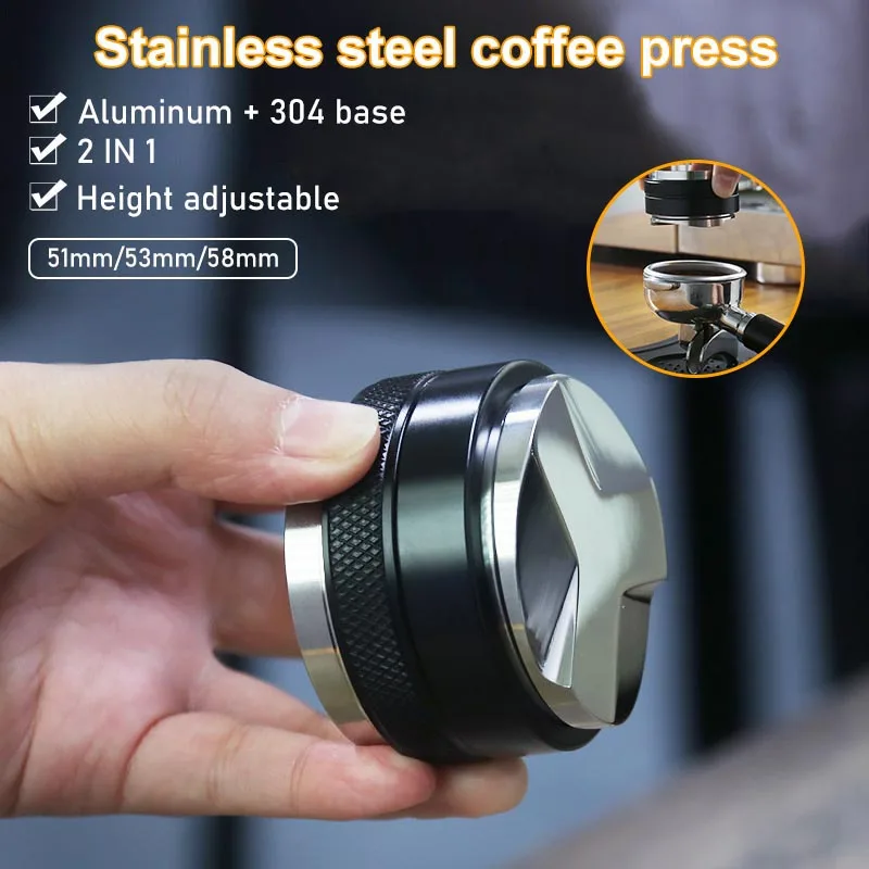 Coffee Tamper Powder Hammer Coffee Distributor & Tamper Dual Head Espresso Distribution Tool/Leveler Fits 51/53/58mm Portafilter
Coffee Tamper Powder Hammer Coffee Distributor & Tamper Dual Head Espresso Distribution Tool/Leveler Fits 51/53/58mm Portafilter