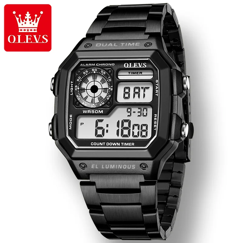 OLEVS 1108 Casual Waterproof Watch For Men, Stainless Steel Strap Digital Multi-function Hot Men Wristwatch Calendar Luminous
OLEVS 1108 Casual Waterproof Watch For Men, Stainless Steel Strap Digital Multi-function Hot Men Wristwatch Calendar Luminous