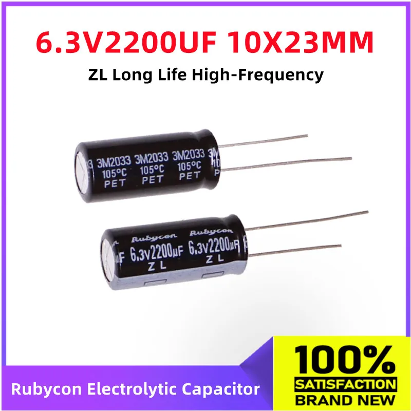 (10pcs) Rubycon Imported Electrolytic Capacitor 6.3V2200UF 10X23MM Japanese Ruby ZL Series Long Life High-Frequency capacitance 
(10pcs) Rubycon Imported Electrolytic Capacitor 6.3V2200UF 10X23MM Japanese Ruby ZL Series Long Life High-Frequency capacitance