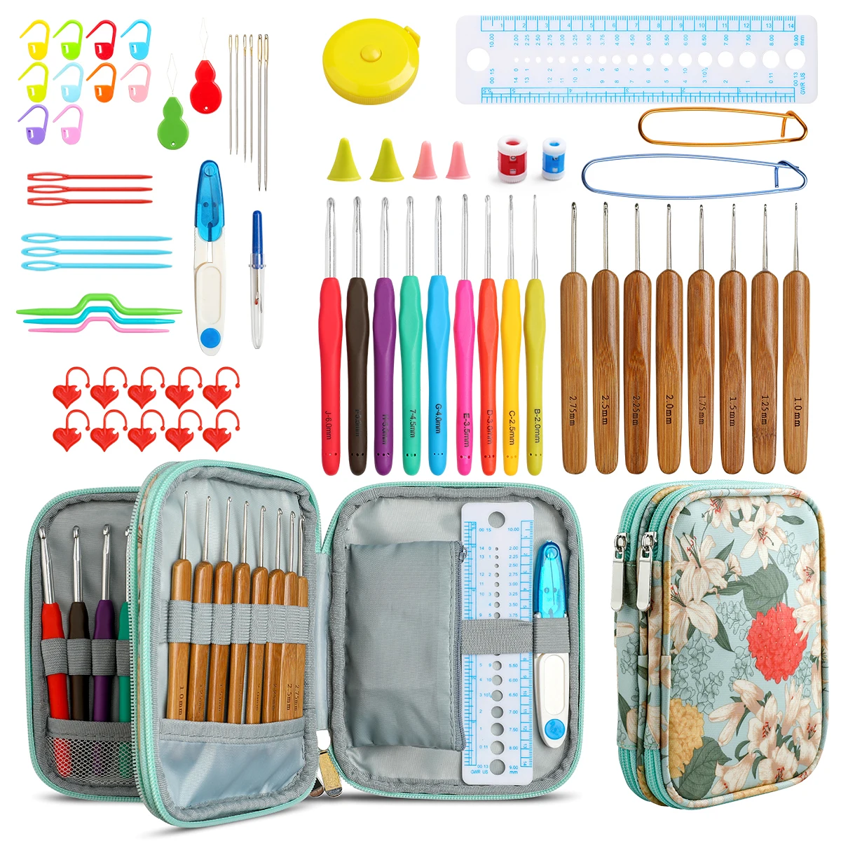 Crochet Hooks Set Kit with Case Ergonomic Crochet Hook Set Weave Yarn Kit DIY Hand Knitting Craft Tool for Beginners with Yarn
Crochet Hooks Set Kit with Case Ergonomic Crochet Hook Set Weave Yarn Kit DIY Hand Knitting Craft Tool for Beginners with Yarn