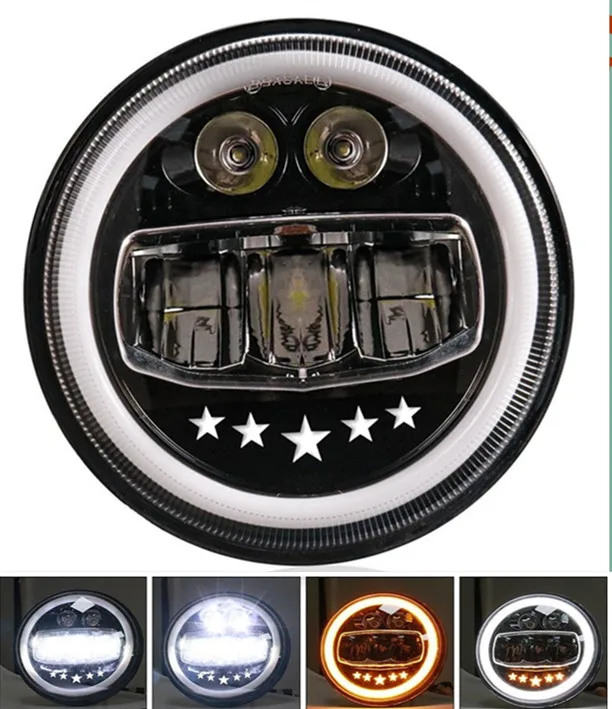 

7" LED Motorcycle Truck Auto Headlight Headlamp For Honda Kawasaki Harley Yamaha Cafe Racer GN Cruiser
