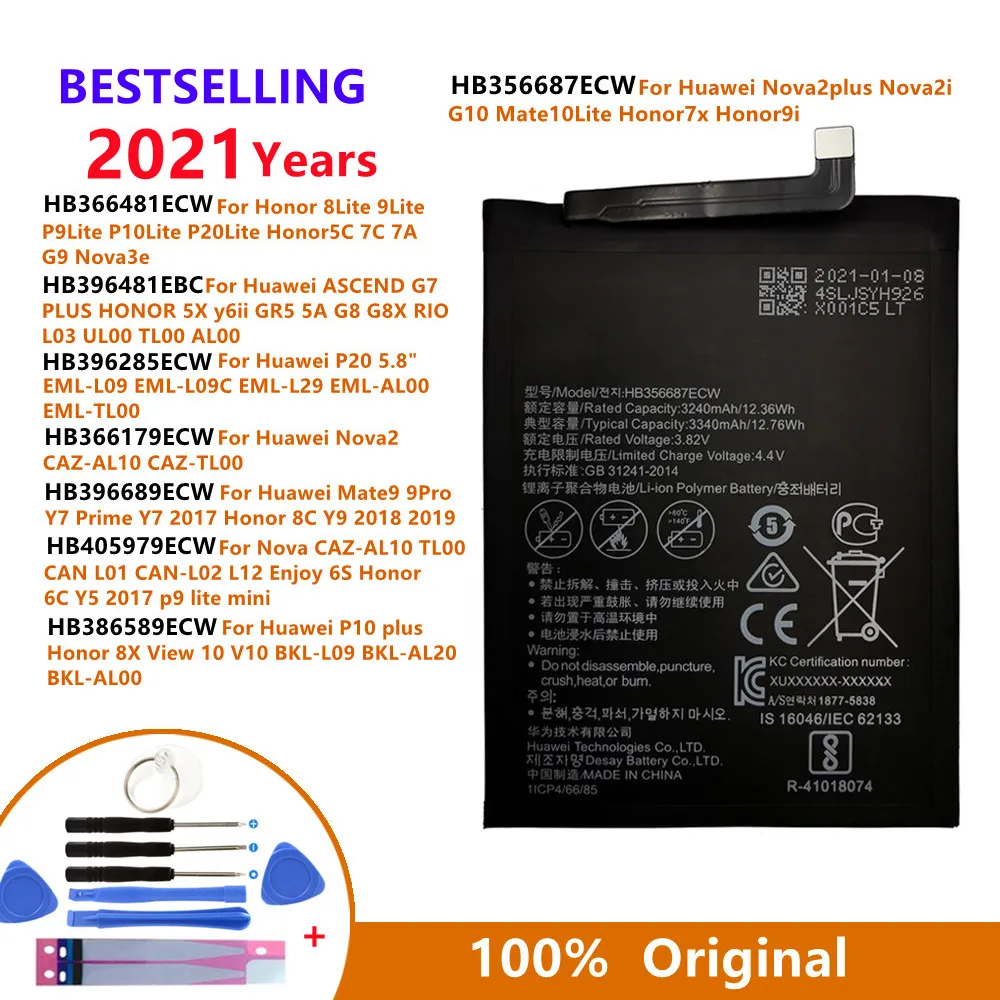 Orginal For Huawei P9 P10 P20 P30 Lite Honor 5C 5A 5X 6A 7X G7 8 8X 8C G9 9 9i 10 G10 Mate 8 9 10 Nova 2 2i 3 4 Plus ProBattery 
Orginal For Huawei P9 P10 P20 P30 Lite Honor 5C 5A 5X 6A 7X G7 8 8X 8C G9 9 9i 10 G10 Mate 8 9 10 Nova 2 2i 3 4 Plus ProBattery