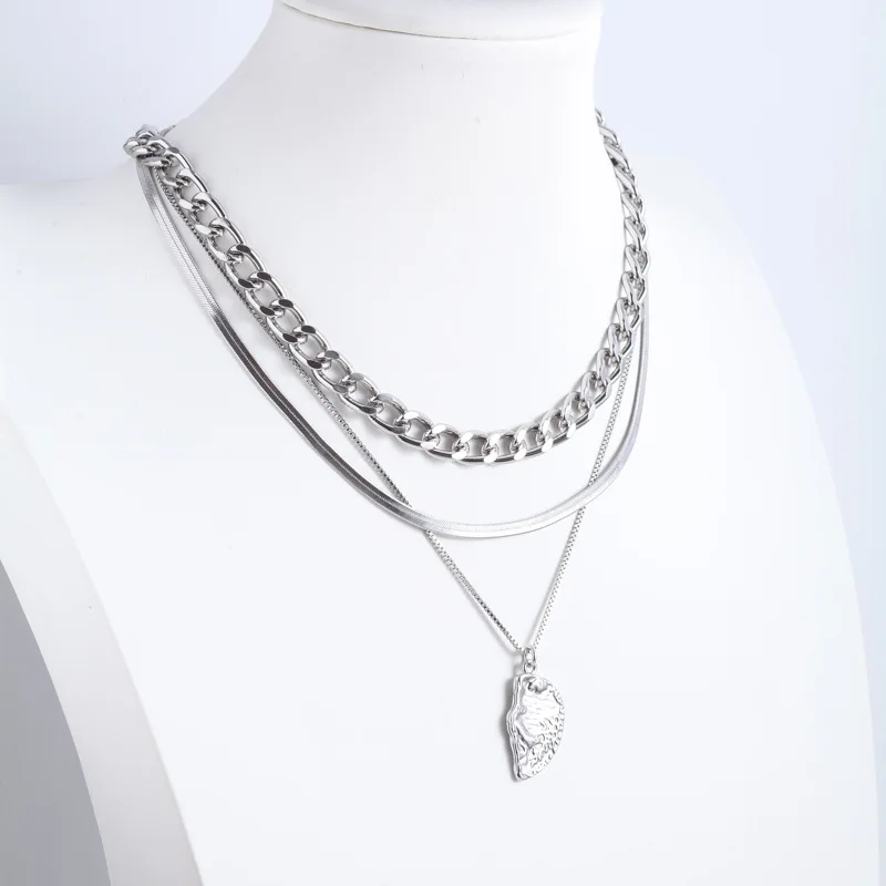 

Женское Ожерелье из трех частей в европейском и американском ретро-стиле с металлической цепочкой