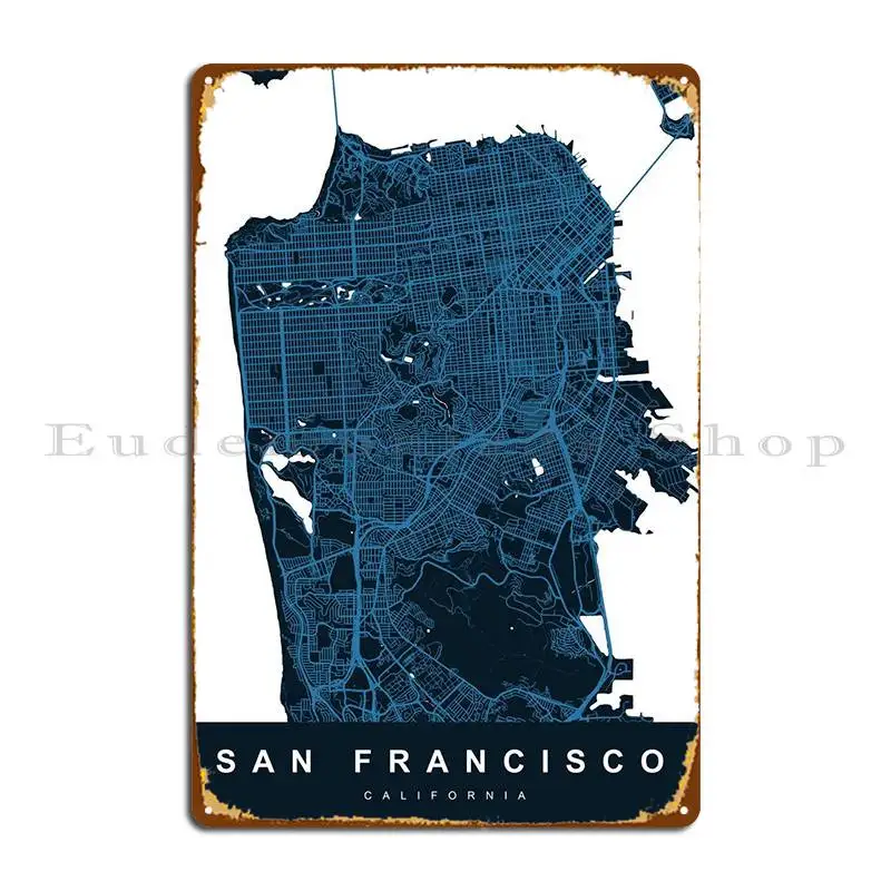 

Сан-Франциско, Калифорния, металлический знак, дизайнерский проектирование, смешные таблички, пещера, жестяной знак, плакат