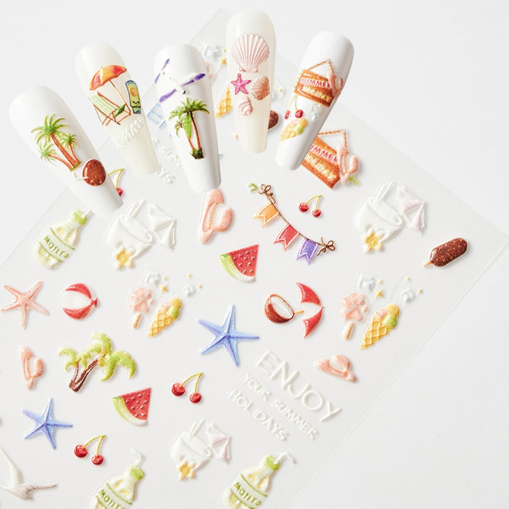 5D Stereoscopic Coconut Tree Nail Art Stickers Embossed Nail Decals Relief Self-Adhesive Summer Seaside Manicure Stickers Decor
5D Stereoscopic Coconut Tree Nail Art Stickers Embossed Nail Decals Relief Self-Adhesive Summer Seaside Manicure Stickers Decor