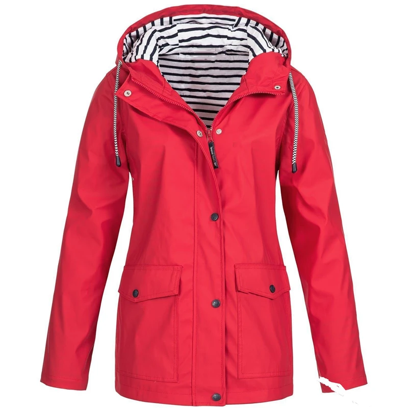 Windbreaker Coat Women Rain Jacket Outdoor Waterproof Hooded Raincoat Spring Autumn Solid Basic Jacket
Windbreaker Coat Women Rain Jacket Outdoor Waterproof Hooded Raincoat Spring Autumn Solid Basic Jacket