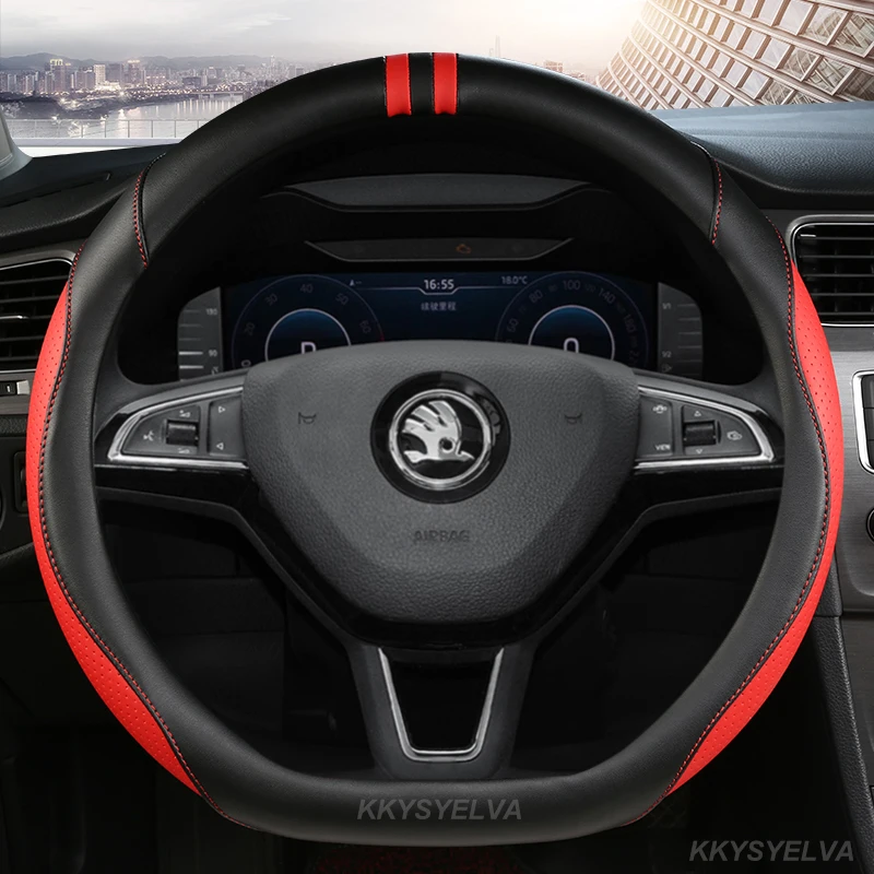 PU Leather Car Steering Wheel Cover For Skoda Octavia A5 A7 RS Octavia 2 3 Combi Auto interior Accessories
PU Leather Car Steering Wheel Cover For Skoda Octavia A5 A7 RS Octavia 2 3 Combi Auto interior Accessories