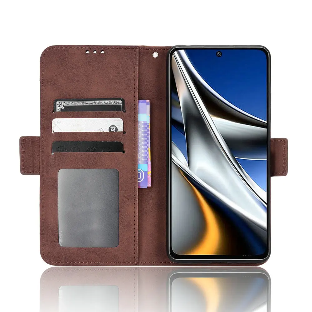 Чехол-книжка из кожи для Xiaomi Poco M4 Pro X4 F4 GT 3X4 F3 M3 X3 NFC | Мобильные телефоны и