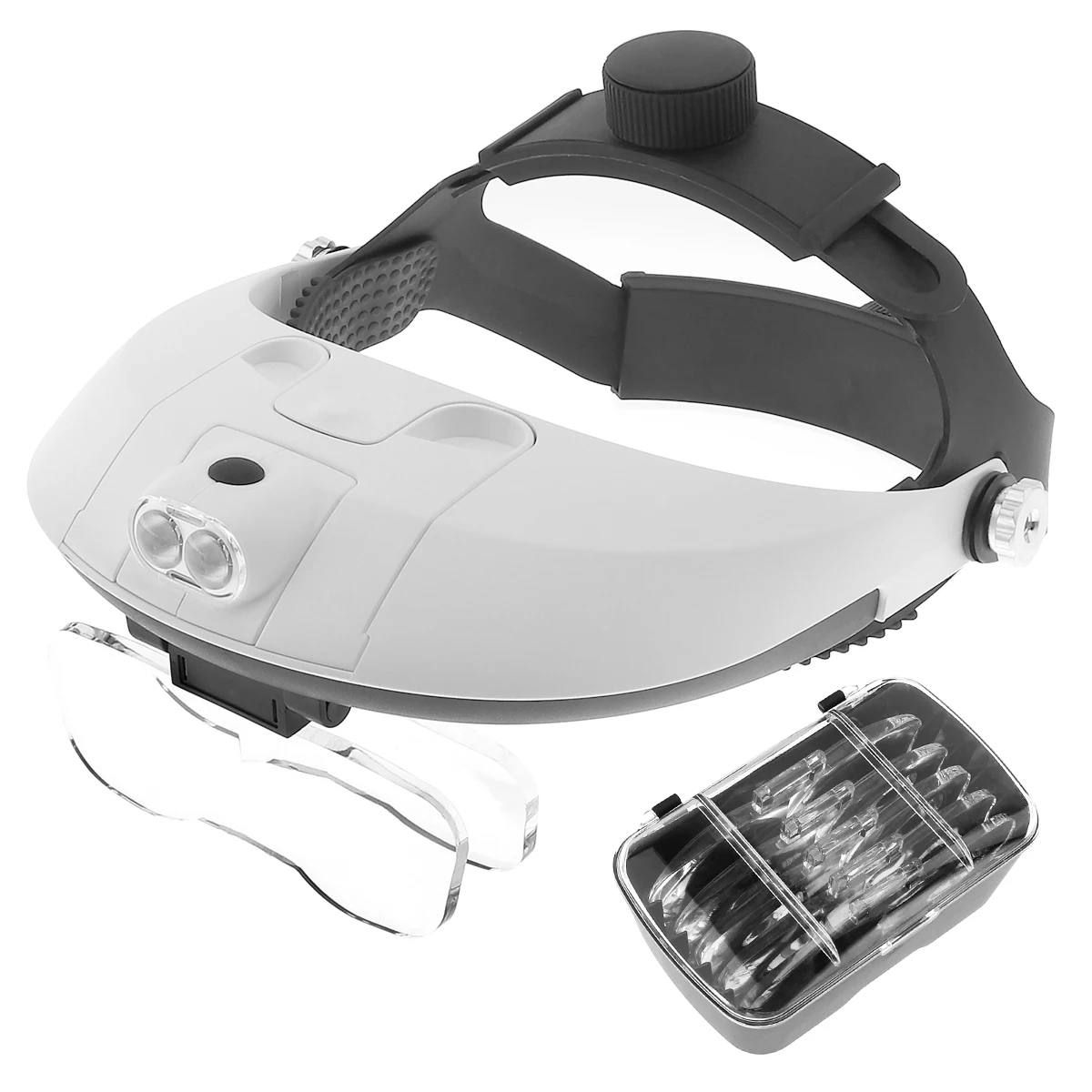 Wearing Magnifiers ABS Adjustable Wearing Style Magnifier with 5 Optical Lens and Portable LED Lights for Repairing / Reading
Wearing Magnifiers ABS Adjustable Wearing Style Magnifier with 5 Optical Lens and Portable LED Lights for Repairing / Reading