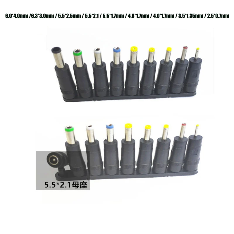 9Pcs AC DC Adapter Plug Converter Jack Power Adapter 5.5MM*2.5MM Female 4.0MM*1.7MM 5.5MM*1.7MM 6.0MM*4.0MM 2.5MM*0.7MM 
9Pcs AC DC Adapter Plug Converter Jack Power Adapter 5.5MM*2.5MM Female 4.0MM*1.7MM 5.5MM*1.7MM 6.0MM*4.0MM 2.5MM*0.7MM