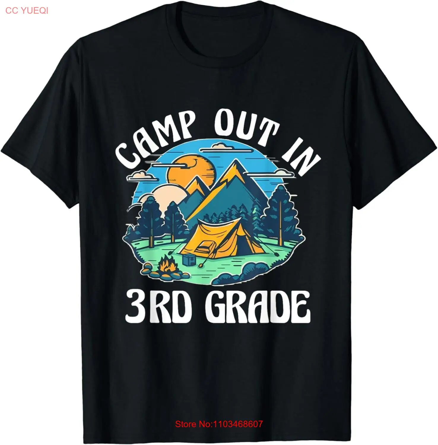 Camp out in 3-го класса_ Футболка унисекс для любителей кемпинга Снова в школу