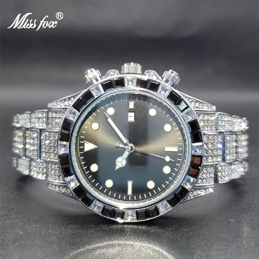 Men Watch MISSFOX Fashion Brand Luxury Classic Design Black Diamond Iced Out Watches For Male Auto Calendar Clock Dropshipping
Men Watch MISSFOX Fashion Brand Luxury Classic Design Black Diamond Iced Out Watches For Male Auto Calendar Clock Dropshipping