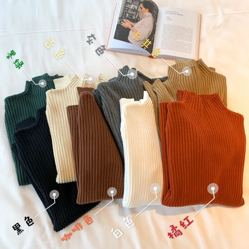 women half Turtleneck sweater pullover casual autumn winter o-neck solid sweaters female slim knit bottoming jumper white tops
women half Turtleneck sweater pullover casual autumn winter o-neck solid sweaters female slim knit bottoming jumper white tops