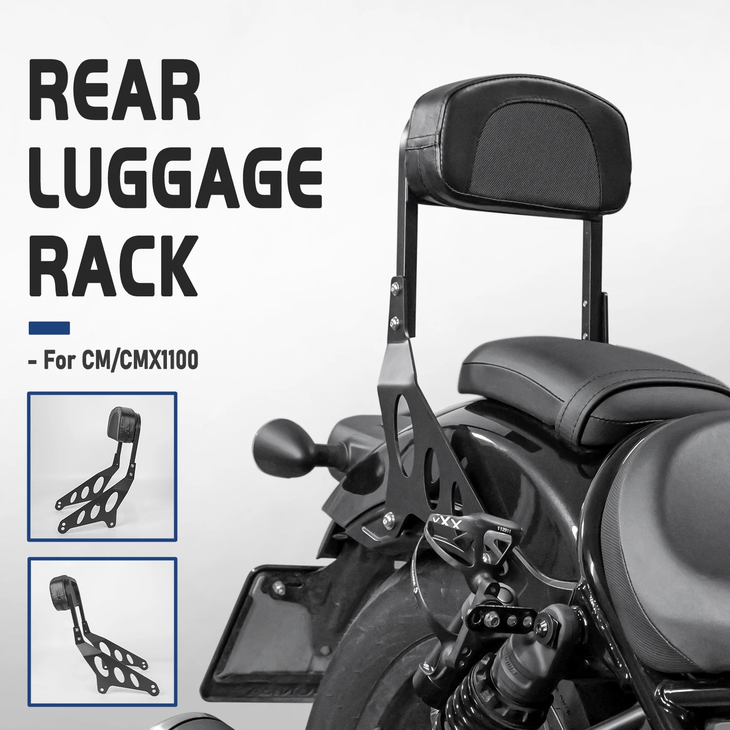 Adjustable Detachable Rear Passenger Backrest Sissy Bar Seat Pad For Honda CM1100 CM 1100 CMX 1100 CMX1100 2021
Adjustable Detachable Rear Passenger Backrest Sissy Bar Seat Pad For Honda CM1100 CM 1100 CMX 1100 CMX1100 2021