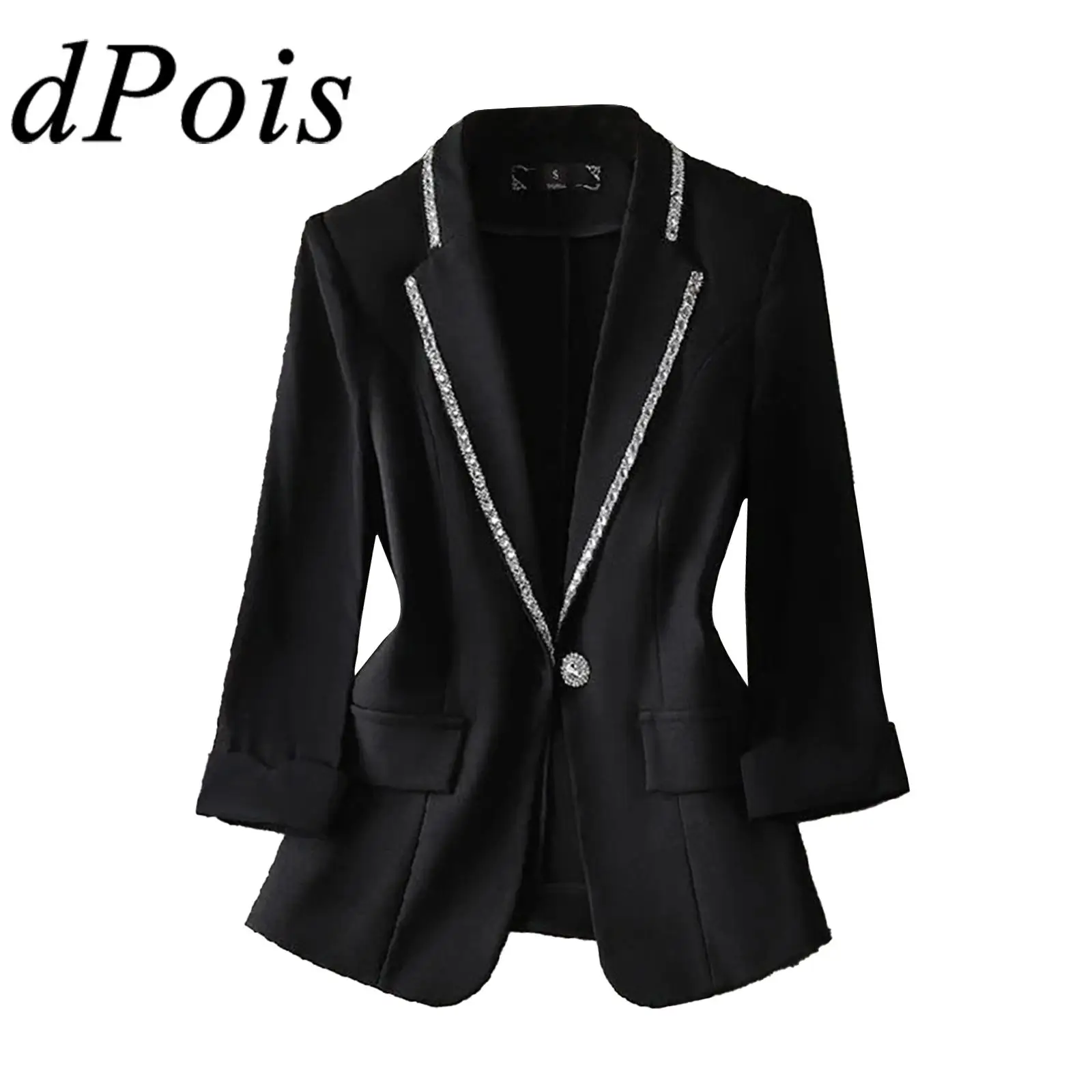 Fashion Womens Blazers Shiny Rhinestone Blazer Lapel Long Sleeve One-Button Work Office Outerwear Formal Jackets Workwear Mujer
Fashion Womens Blazers Shiny Rhinestone Blazer Lapel Long Sleeve One-Button Work Office Outerwear Formal Jackets Workwear Mujer
