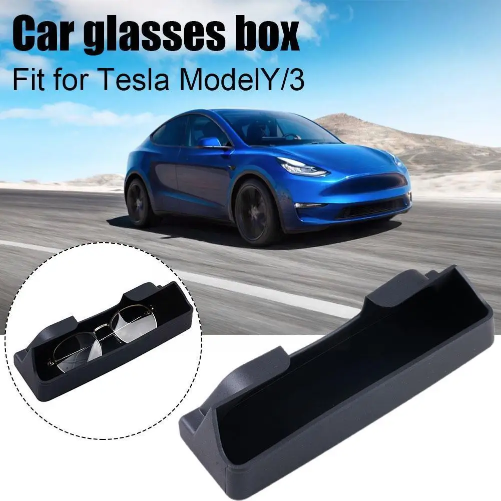 

Футляр для очков Tesla Model 3 Y, центральный подлокотник, скрытый ящик для хранения, органайзер, аксессуары для интерьера, серый цвет, O5P6