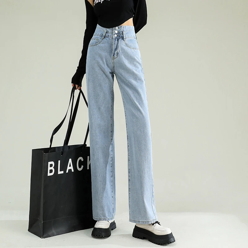 Women's Autumn Winter New Multi-button Fashion Personality Loose Jeans High Waist Design Straight Leg White Blue Denim Trousers
Women's Autumn Winter New Multi-button Fashion Personality Loose Jeans High Waist Design Straight Leg White Blue Denim Trousers