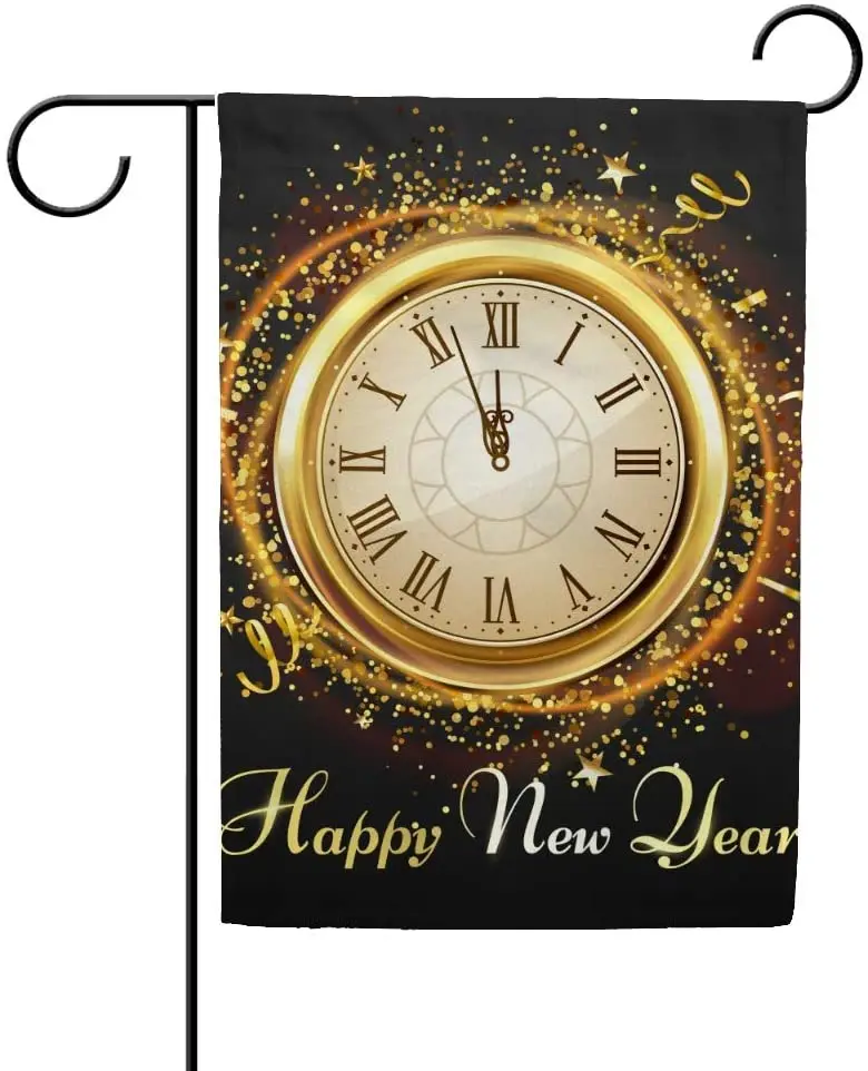 Garden Flag Christmas New Year Winter Gold Clock House Flags Home Yard Banner for Outside Flower Pot Double Side Print Banner fo
Garden Flag Christmas New Year Winter Gold Clock House Flags Home Yard Banner for Outside Flower Pot Double Side Print Banner fo