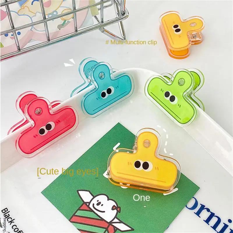 

1PCS Cartoon Cute Funny Expression Eye Clip Long Tail Clip PP Clip Acrylic File Dovetail Book Data Clip Double-sided Clip