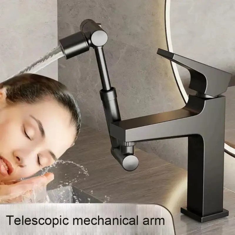 

1080 Degree Lifting Splash Proof Nozzle Bubbler Mechanical Arm Bathroom Faucet Extender Toilet Face Brushing Rotary Extension