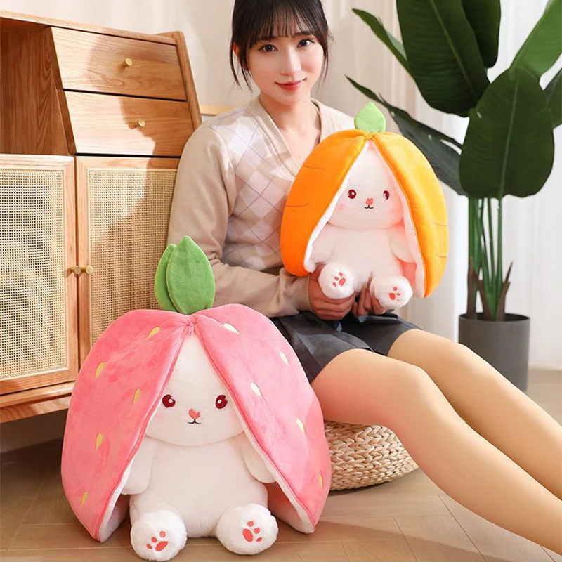 Easter Reversible Floppy Ear Bunny Plush Toys Cute Strawberry Plushes Pillow with Zipper Soft Hugging Pillow Toys Gifts for Kids
Easter Reversible Floppy Ear Bunny Plush Toys Cute Strawberry Plushes Pillow with Zipper Soft Hugging Pillow Toys Gifts for Kids