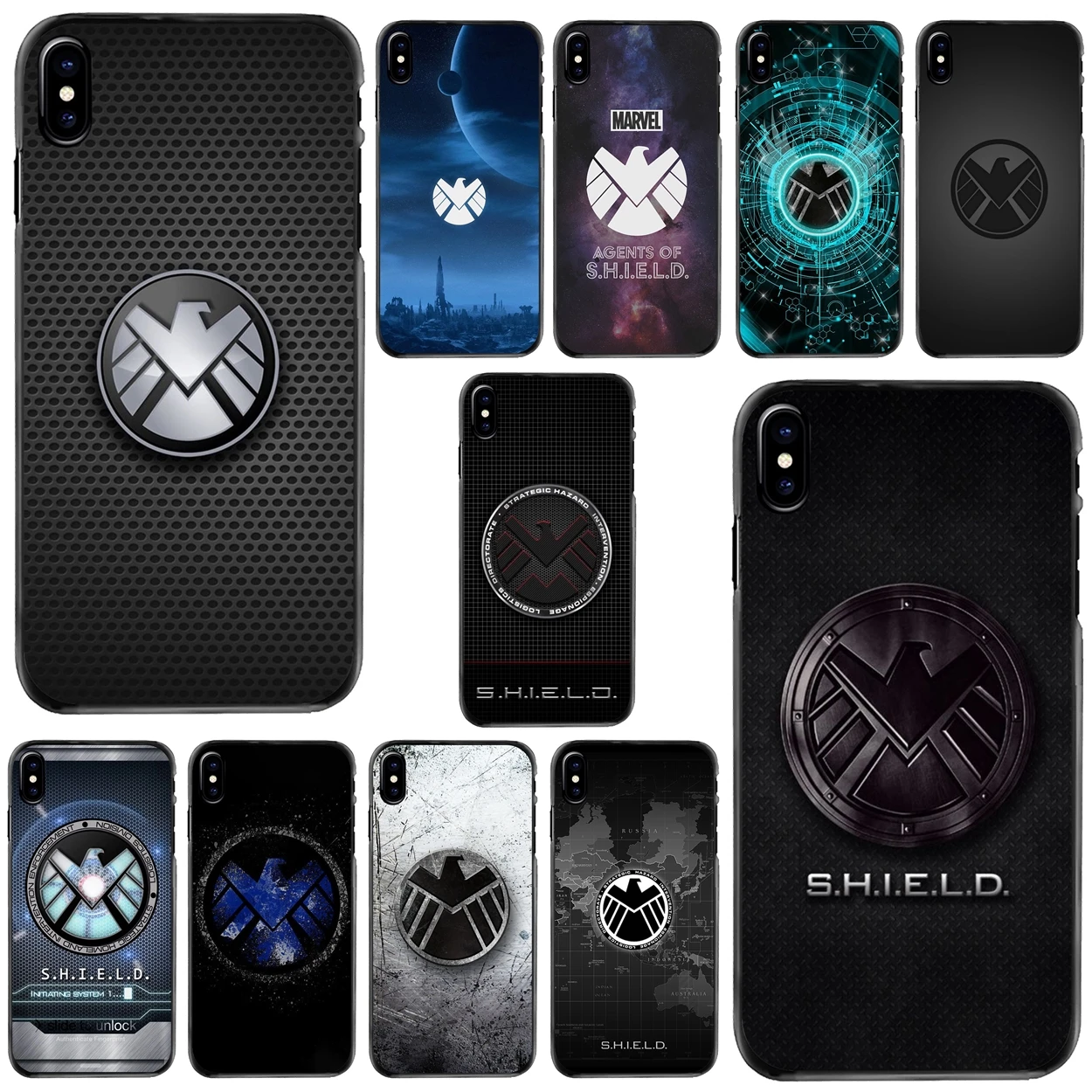 

For iPhone 11 12 13 14 Pro MAX Mini 5 5S SE 6 6S 7 8 Plus 10 X XR XS Agents of S.H.I.E.L.D. Shield Logo Marvel Hard Case Cover