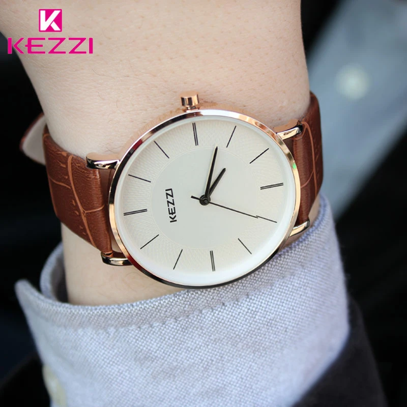 

KEZZI Woman Leather Strap Quartz Watches Fashion Formal Analog Japan Movement Waterproof Ladies Dress Watch Clock Women