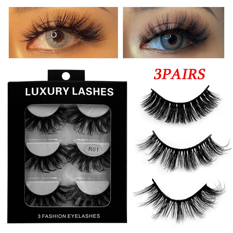 3 Pairs Fluffies False Eyelashes 6D Fake Eyelashes Lashes Extension Mink Hair Thick Makeup Tools Reusable Waterproof Cosmetic
3 Pairs Fluffies False Eyelashes 6D Fake Eyelashes Lashes Extension Mink Hair Thick Makeup Tools Reusable Waterproof Cosmetic
