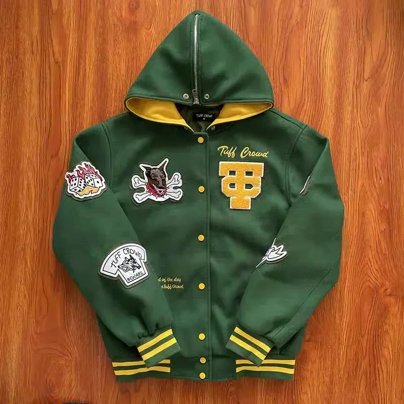2023 New Styles Embroidery High Quality Men's and Women's Hooded Baseball Casual Bomber Jacket Men Daily Varsity Jackets
2023 New Styles Embroidery High Quality Men's and Women's Hooded Baseball Casual Bomber Jacket Men Daily Varsity Jackets