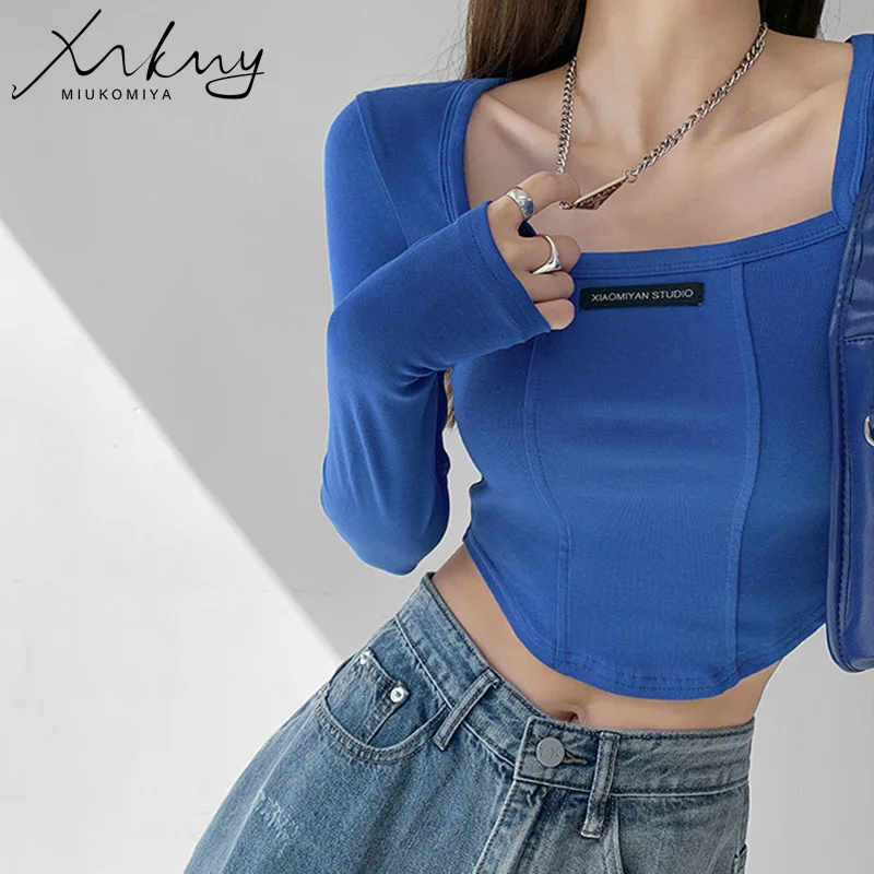 MiuKoMiYa Long Sleeve T-Shirt Women's Spring New Solid Color Square Neck Navel Slim Sexy T-Shirt Women's Long Sleeve
MiuKoMiYa Long Sleeve T-Shirt Women's Spring New Solid Color Square Neck Navel Slim Sexy T-Shirt Women's Long Sleeve