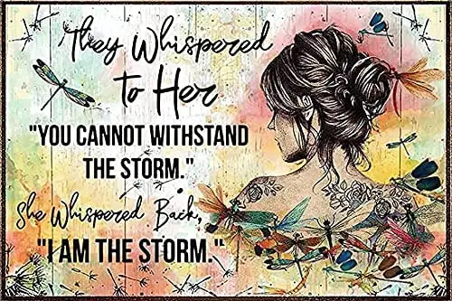 Vintage Metal Tin Sign They Whispered to Her and Hippie Dragonfly Metal Wall Plaque Art Retro Wall Decor
Vintage Metal Tin Sign They Whispered to Her and Hippie Dragonfly Metal Wall Plaque Art Retro Wall Decor