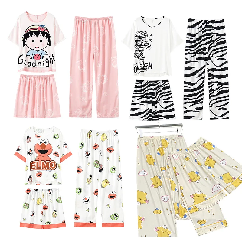 Sanrios Kawaii Three-Piece Pajamas Pompom Purins Ice Silk Home Pajamas Summer Short Sleeve Christmas Gift Cartoon Home Pajamas
Sanrios Kawaii Three-Piece Pajamas Pompom Purins Ice Silk Home Pajamas Summer Short Sleeve Christmas Gift Cartoon Home Pajamas