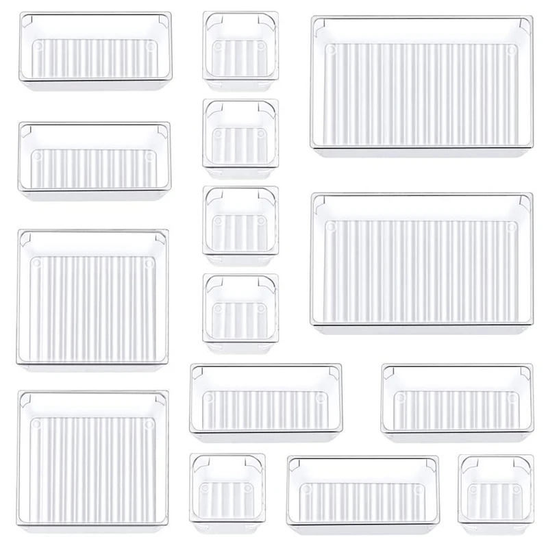 15 PCS Drawer Organizer Makeup Drawer Organizer Versatile Kitchen Bathroom Office Organizer Divider Bin
15 PCS Drawer Organizer Makeup Drawer Organizer Versatile Kitchen Bathroom Office Organizer Divider Bin
