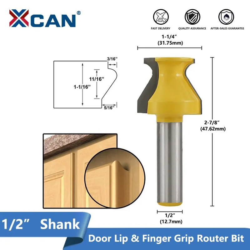 XCAN Door Lip Finger Grip Router Bit 1pc 1/2'' Shank Trimming Wood Milling Cutter For Woodwork Cutter Carbide End Mill
XCAN Door Lip Finger Grip Router Bit 1pc 1/2'' Shank Trimming Wood Milling Cutter For Woodwork Cutter Carbide End Mill