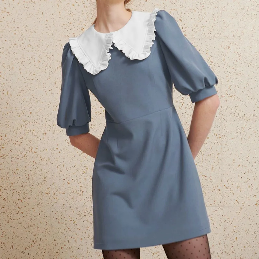 Sweet Elegant Summer Ladies Dresses Bohemian Party Ruffles Peter Pan Collar Short Sleeve Slim Mini Dress Pullover Women Clothes
Sweet Elegant Summer Ladies Dresses Bohemian Party Ruffles Peter Pan Collar Short Sleeve Slim Mini Dress Pullover Women Clothes