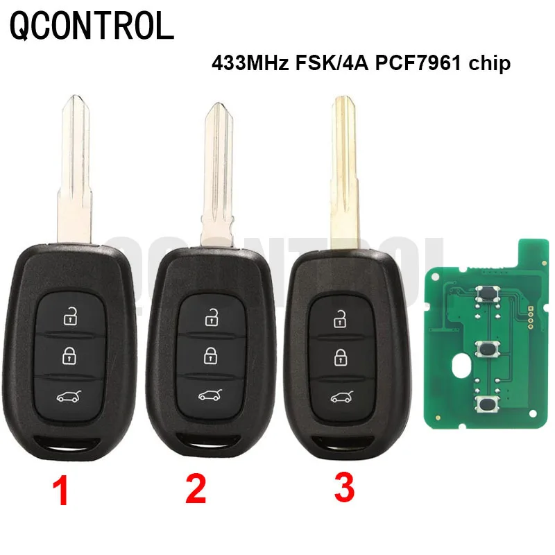 QCONTROL Remote 3 Button Car Key for Renault Sandero Dacia Logan Lodgy Dokker Duster 2016 with PCF7961M HITAG AES Chip 433MHz
QCONTROL Remote 3 Button Car Key for Renault Sandero Dacia Logan Lodgy Dokker Duster 2016 with PCF7961M HITAG AES Chip 433MHz