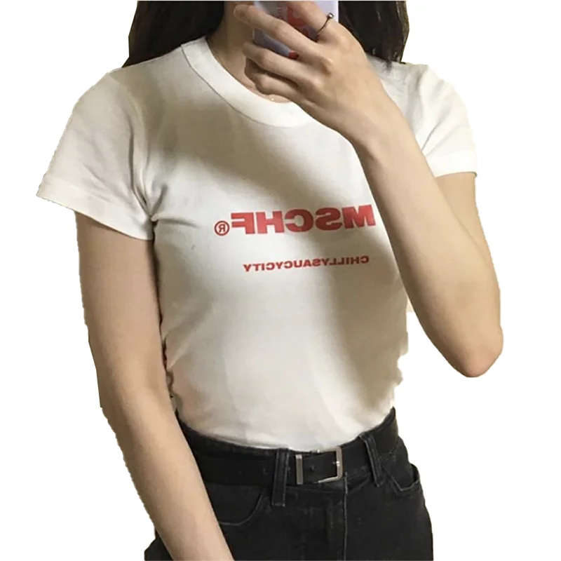 New Summer Casual Women T Shirt Retro Korean Fashion Letter Print Tight Tee Blusas Female Short Sleeve Slim Cotton Blouses Top
New Summer Casual Women T Shirt Retro Korean Fashion Letter Print Tight Tee Blusas Female Short Sleeve Slim Cotton Blouses Top