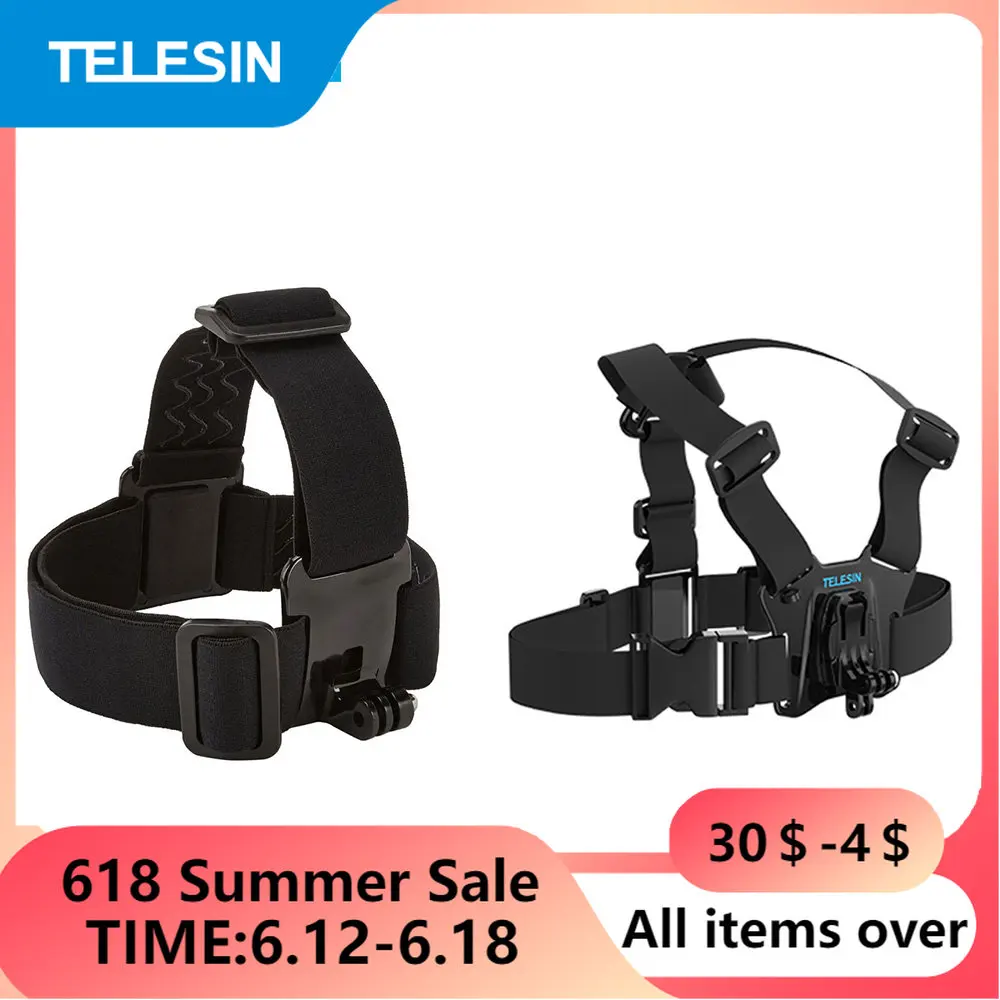 TELESIN Head Strap Chest Strap Mount With Double J-Hook for GoPro Hero 10 9 8 7 6 5 4 Insta360 Osmo Action XiaoYi 4K SJCAM EKEN
TELESIN Head Strap Chest Strap Mount With Double J-Hook for GoPro Hero 10 9 8 7 6 5 4 Insta360 Osmo Action XiaoYi 4K SJCAM EKEN