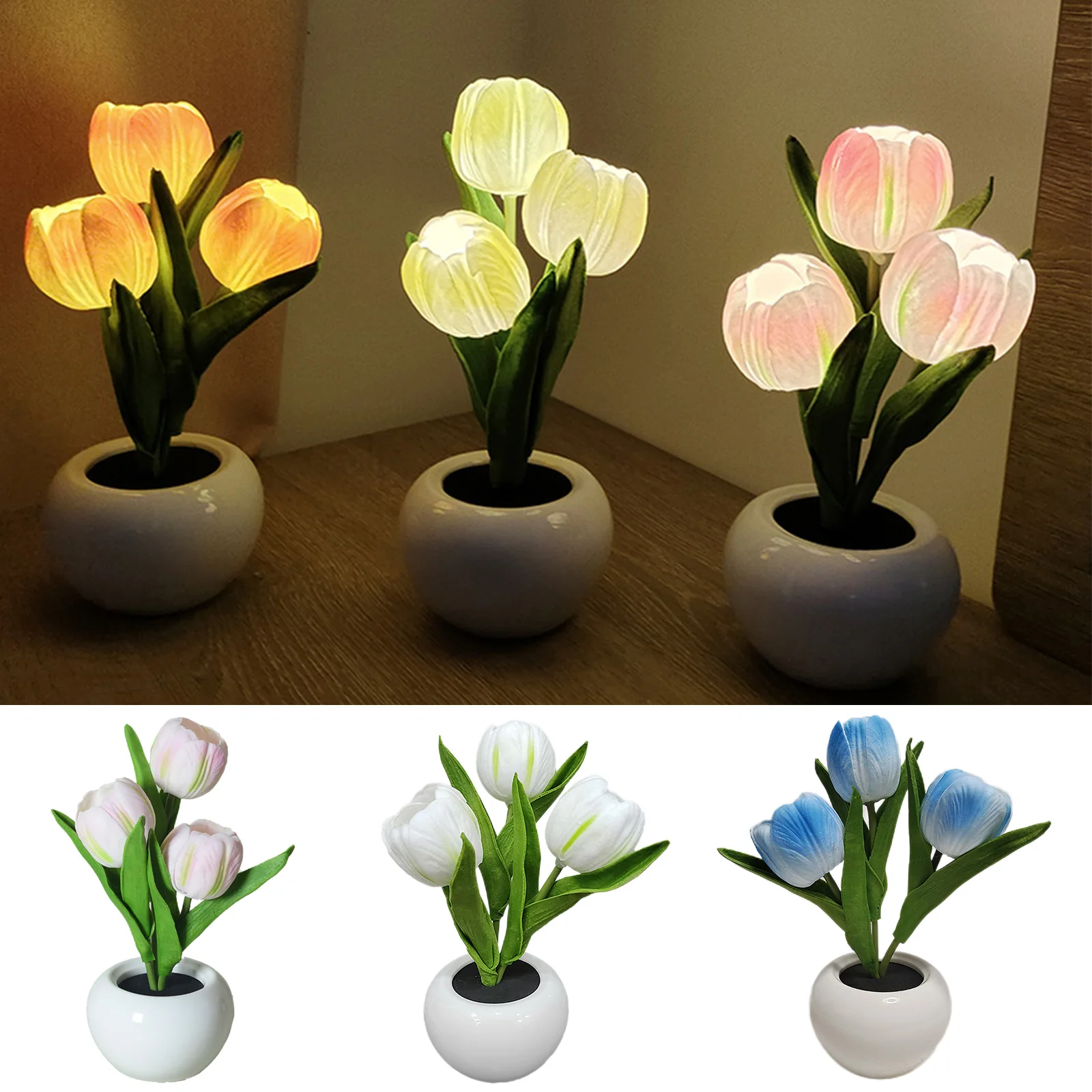 Tulip Night Lamps Desktop Ornament Romantic Bedside Atmosphere Lamps Simulation Bonsai Desk Light Decor for Children Bedroom
Tulip Night Lamps Desktop Ornament Romantic Bedside Atmosphere Lamps Simulation Bonsai Desk Light Decor for Children Bedroom