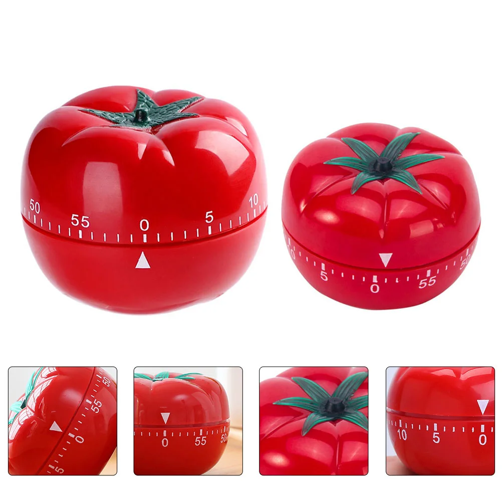 

2 Pcs Magnetic Tool Tomato Timer Shape Kitchen Countdown Mechanical Reminder Cooking Baking Timing Device Study Cartoon Child