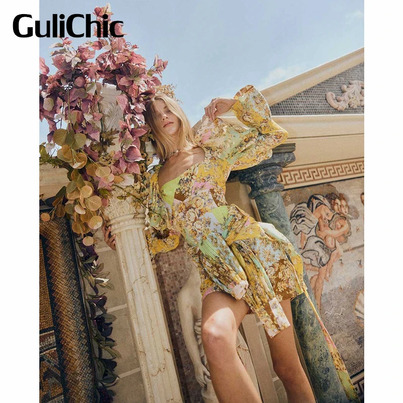 8.1 GuliChic Women Vintage Fashion Colorful Floral Print Square Collar Lantern Sleeve Slim Linen Dress
8.1 GuliChic Women Vintage Fashion Colorful Floral Print Square Collar Lantern Sleeve Slim Linen Dress