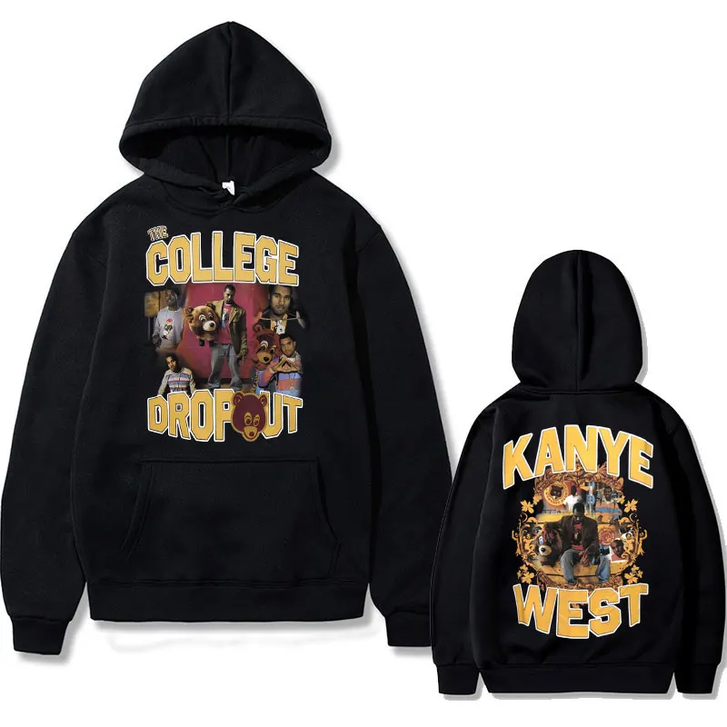 Rapper Kanye West College Dropout Music Album Bear Hoodie Men Women Oversized Black Hip Hop Hoodies Male Black Hooded Pullover
Rapper Kanye West College Dropout Music Album Bear Hoodie Men Women Oversized Black Hip Hop Hoodies Male Black Hooded Pullover