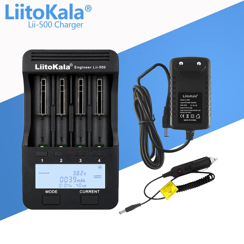 LiitoKala Lii-500 LCD 3.7V/1.2V AA/AAA 18650/26650/16340/14500/10440/18500 Battery Charger with screen Test battery capacity
LiitoKala Lii-500 LCD 3.7V/1.2V AA/AAA 18650/26650/16340/14500/10440/18500 Battery Charger with screen Test battery capacity