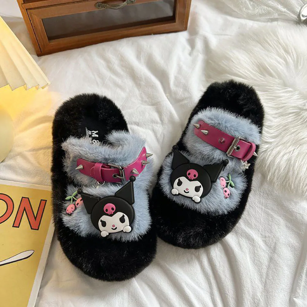 2023 Winter New Sanrio Kuromi Plush Wearing Warm Cotton Slippers for Cartoon Cute Home Use Girl Thick Bottom Slippers Female
2023 Winter New Sanrio Kuromi Plush Wearing Warm Cotton Slippers for Cartoon Cute Home Use Girl Thick Bottom Slippers Female