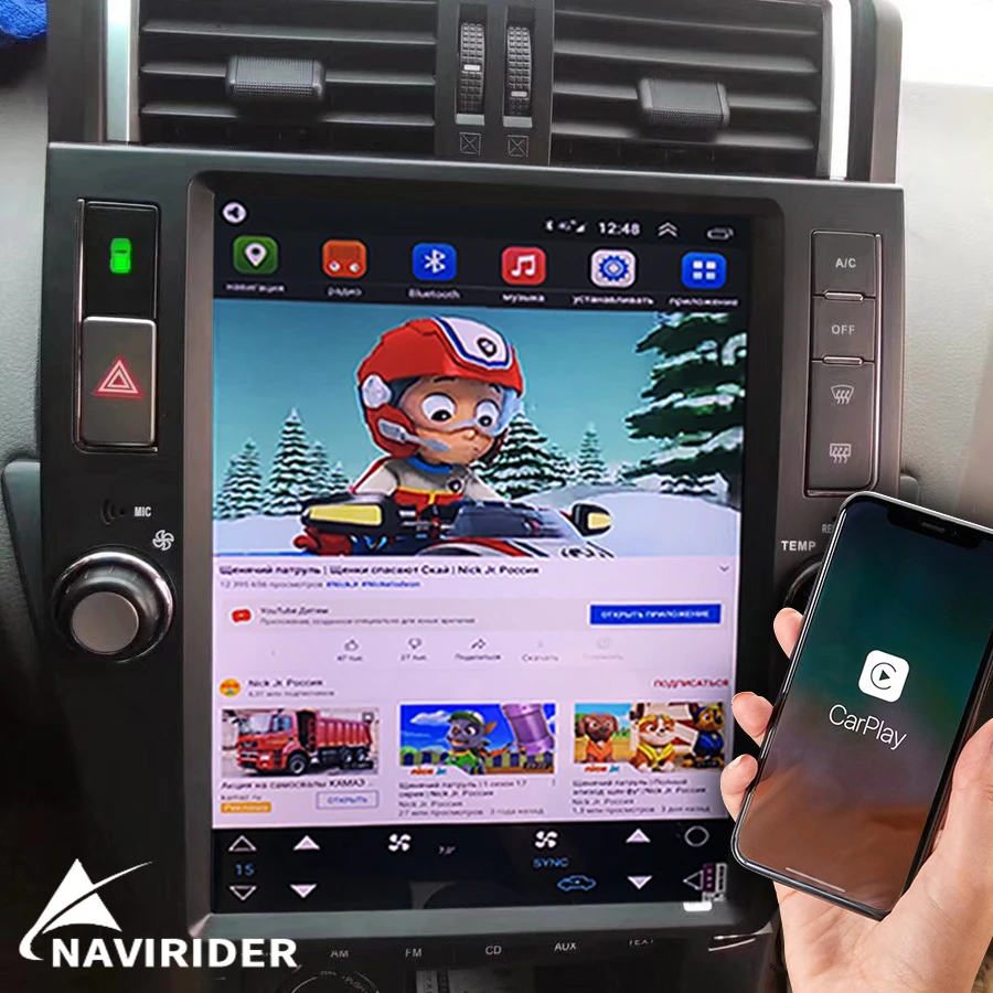 128 Гб ПЗУ экран Tesla Android 12 для Toyota Land Cruiser Prado 150 2010-2017 автомобильное радио GPS
