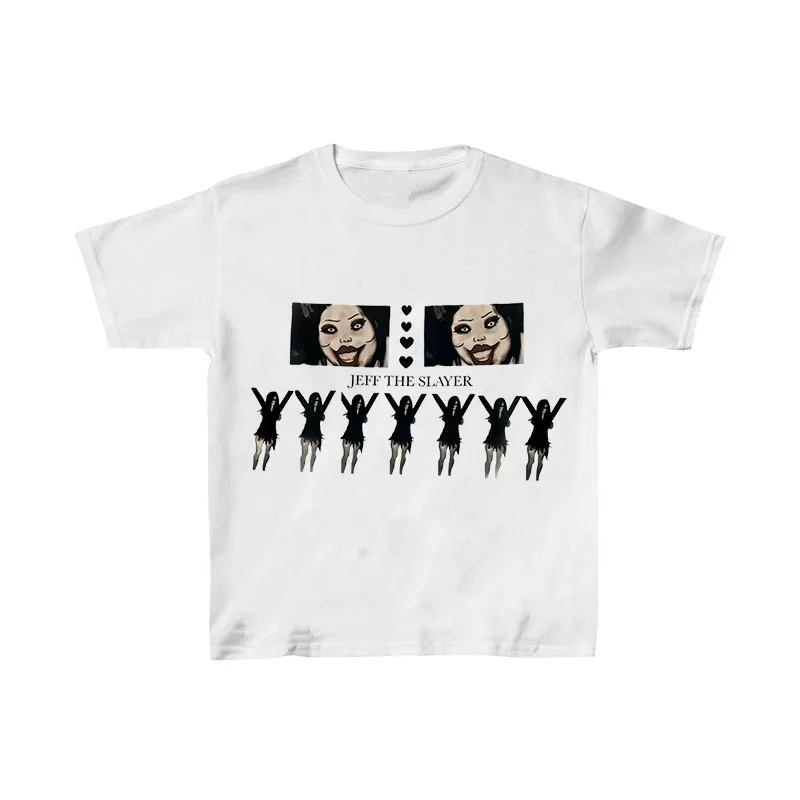 Сексуальный кроп-топ Y2k в стиле Харадзюку Готическая уличная одежда с принтом